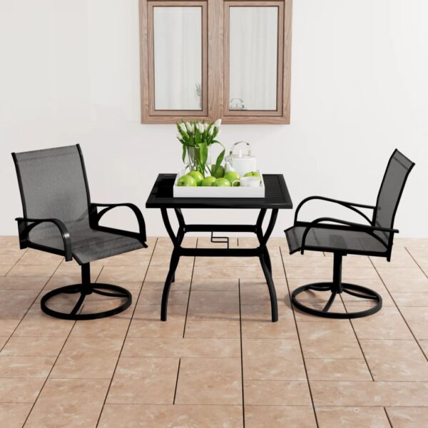 vidaXL 3 Piece Patio Dining Set Textilene and Steel