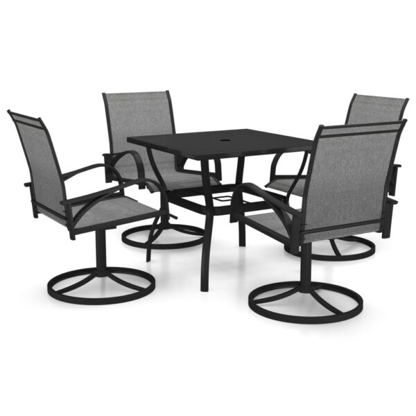 vidaXL 5 Piece Patio Dining Set Textilene and Steel - Image 2