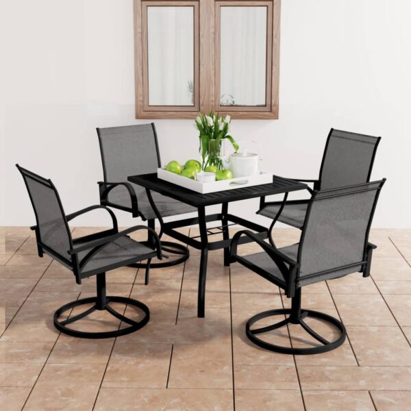 vidaXL 5 Piece Patio Dining Set Textilene and Steel