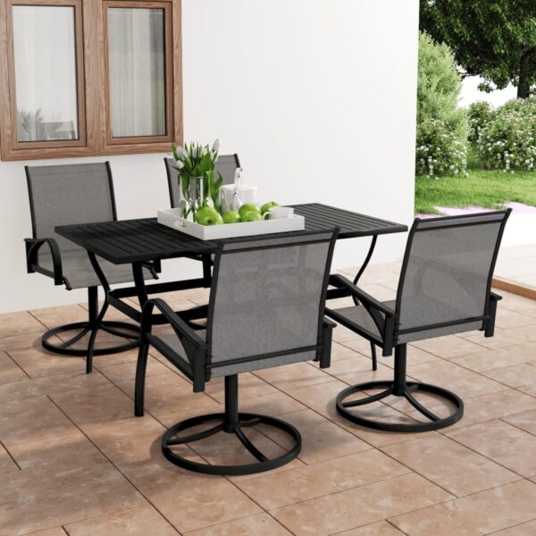 vidaXL 5 Piece Patio Dining Set Textilene and Steel