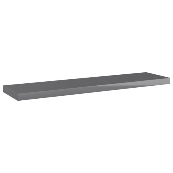 vidaXL Bookshelf Boards 4 pcs High Gloss Gray 15.7"x3.9"x0.6" Engineered Wood - Image 2