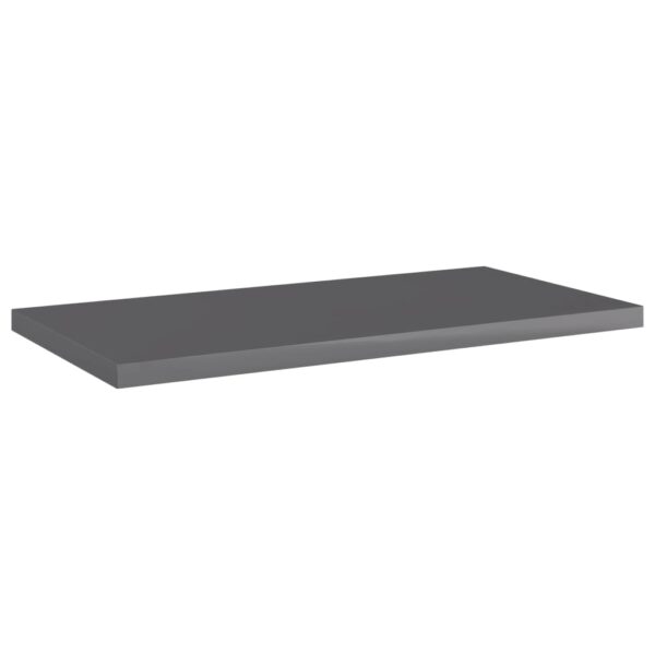 vidaXL Bookshelf Boards 8 pcs High Gloss Gray 15.7"x7.9"x0.6" Engineered Wood - Image 2