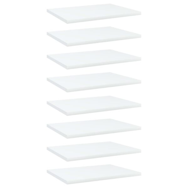 vidaXL Bookshelf Boards 8 pcs White 15.7"x11.8"x0.6" Engineered Wood