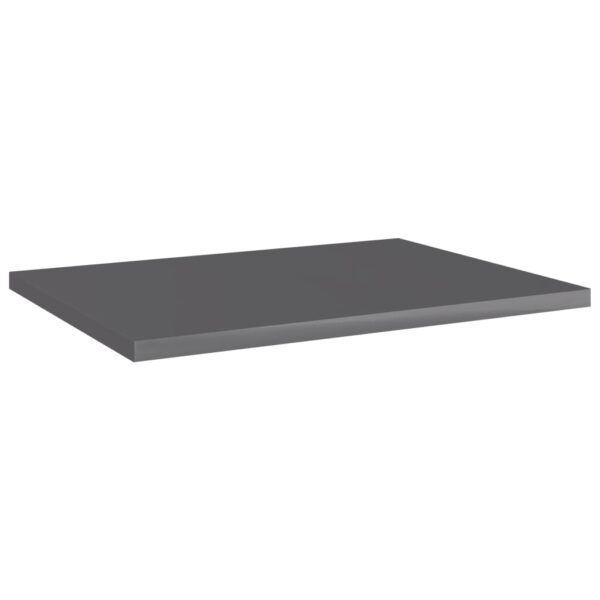 vidaXL Bookshelf Boards 4 pcs High Gloss Gray 15.7"x11.8"x0.6" Engineered Wood - Image 2