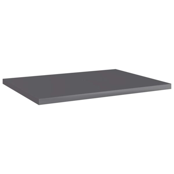 vidaXL Bookshelf Boards 8 pcs High Gloss Gray 15.7"x11.8"x0.6" Engineered Wood - Image 2