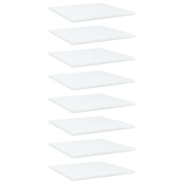 vidaXL Bookshelf Boards 8 pcs White 15.7"x15.7"x0.6" Engineered Wood