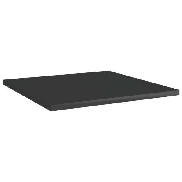 vidaXL Bookshelf Boards 4 pcs High Gloss Black 15.7"x15.7"x0.6" Engineered Wood - Image 2