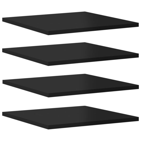 vidaXL Bookshelf Boards 8 pcs High Gloss Black 15.7"x15.7"x0.6" Engineered Wood - Image 2