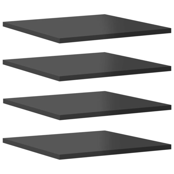 vidaXL Bookshelf Boards 4 pcs High Gloss Gray 15.7"x15.7"x0.6" Engineered Wood - Image 2