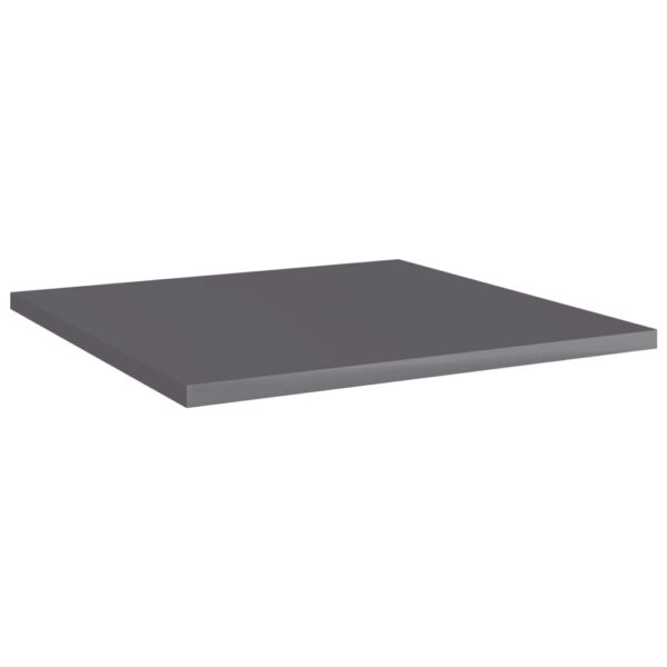 vidaXL Bookshelf Boards 8 pcs High Gloss Gray 15.7"x15.7"x0.6" Engineered Wood - Image 2