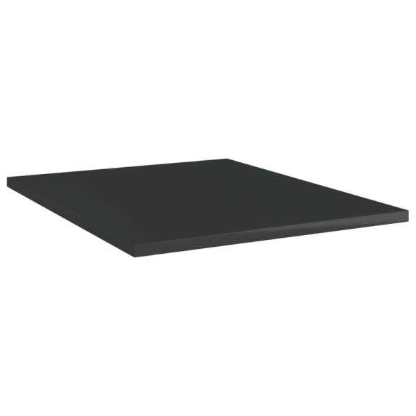 vidaXL Bookshelf Boards 4 pcs High Gloss Black 15.7"x19.7"x0.6" Engineered Wood - Image 2