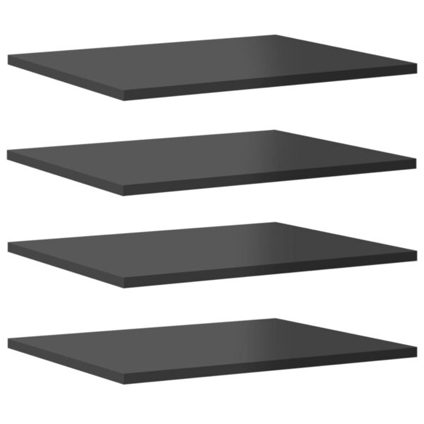 vidaXL Bookshelf Boards 4 pcs High Gloss Gray 15.7"x19.7"x0.6" Engineered Wood - Image 2