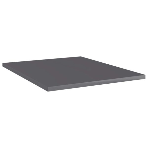 vidaXL Bookshelf Boards 8 pcs High Gloss Gray 15.7"x19.7"x0.6" Engineered Wood - Image 2