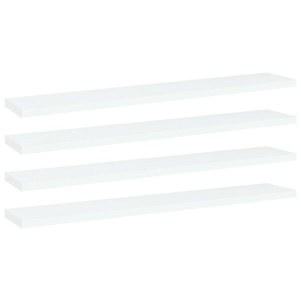 vidaXL Bookshelf Boards 4 pcs White 23.6"x3.9"x0.6" Engineered Wood