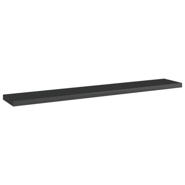 vidaXL Bookshelf Boards 4 pcs High Gloss Black 23.6"x3.9"x0.6" Engineered Wood - Image 2