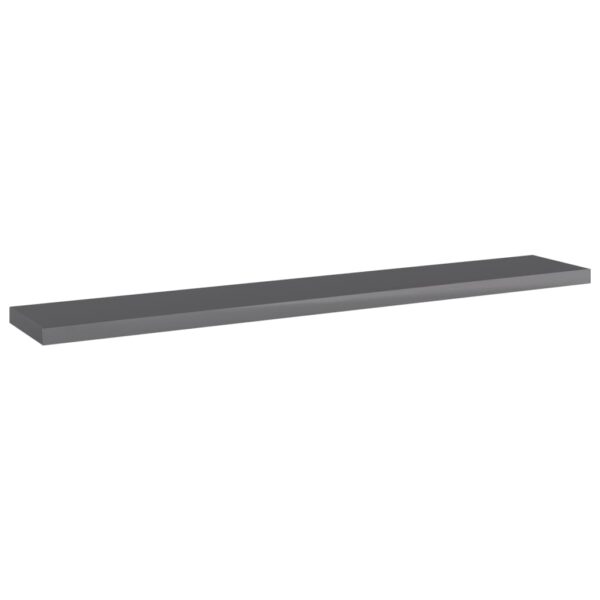 vidaXL Bookshelf Boards 8 pcs High Gloss Gray 23.6"x3.9"x0.6" Engineered Wood - Image 2