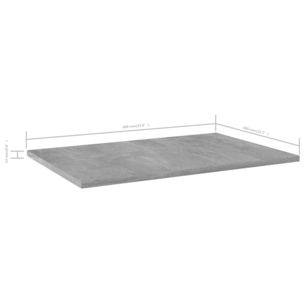 vidaXL Bookshelf Boards 8 pcs Concrete Gray 23.6"x15.7"x0.6" Engineered Wood - Image 5