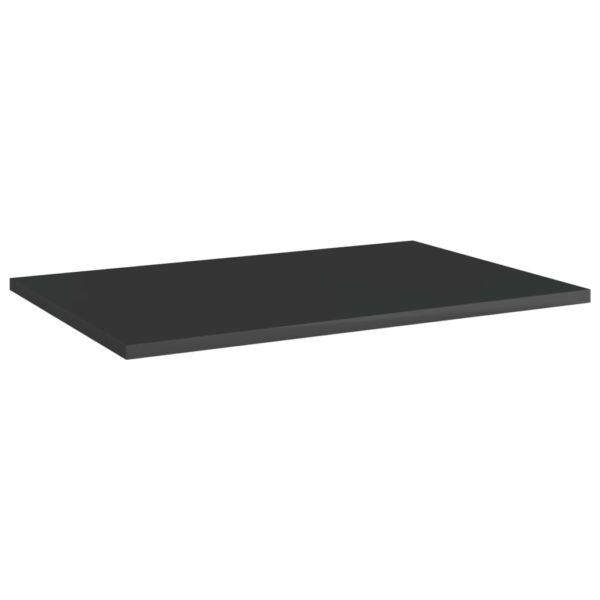 vidaXL Bookshelf Boards 8 pcs High Gloss Black 23.6"x15.7"x0.6" Engineered Wood - Image 2