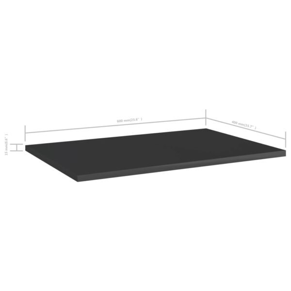 vidaXL Bookshelf Boards 8 pcs High Gloss Black 23.6"x15.7"x0.6" Engineered Wood - Image 5