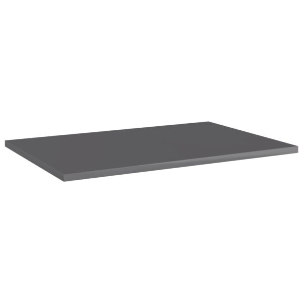 vidaXL Bookshelf Boards 4 pcs High Gloss Gray 23.6"x15.7"x0.6" Engineered Wood - Image 2