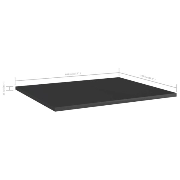 vidaXL Bookshelf Boards 8 pcs High Gloss Black 23.6"x19.7"x0.6" Engineered Wood - Image 5