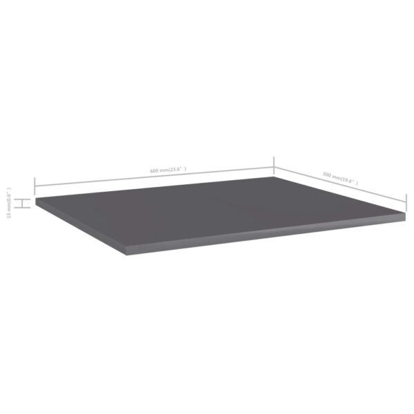 vidaXL Bookshelf Boards 8 pcs High Gloss Gray 23.6"x19.7"x0.6" Engineered Wood - Image 5