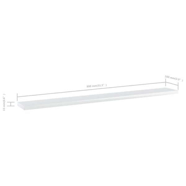 vidaXL Bookshelf Boards 4 pcs High Gloss White 31.5"x3.9"x0.6" Engineered Wood - Image 5