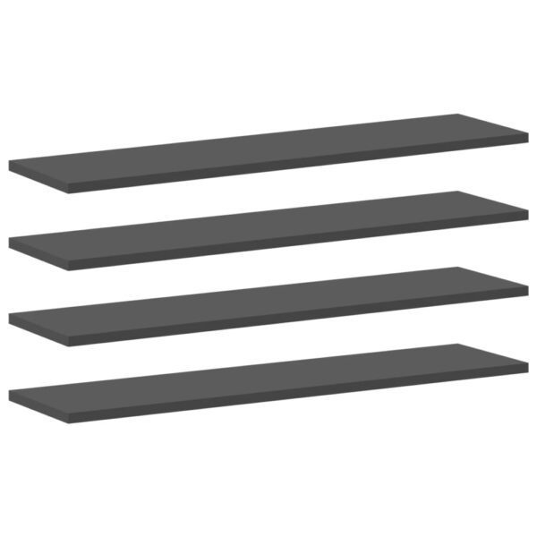 vidaXL Bookshelf Boards 4 pcs Gray 31.5"x7.9"x0.6" Engineered Wood - Image 2