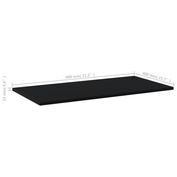 vidaXL Bookshelf Boards 8 pcs Black 31.5"x15.7"x0.6" Engineered Wood - Image 5