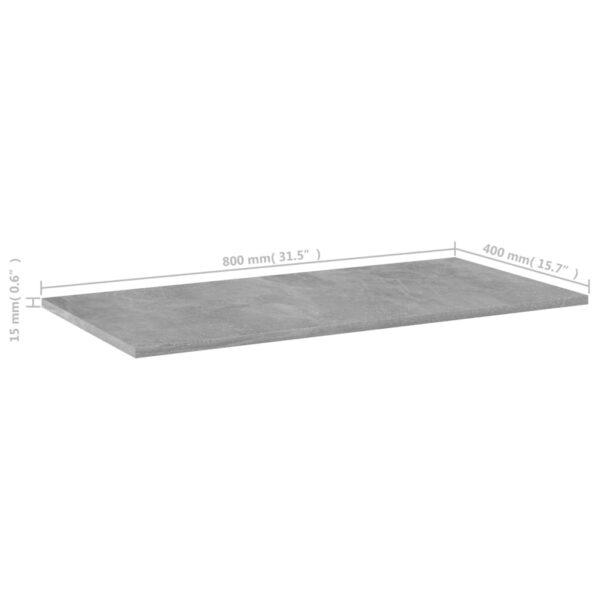 vidaXL Bookshelf Boards 8 pcs Concrete Gray 31.5"x15.7"x0.6" Engineered Wood - Image 5