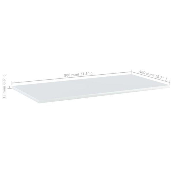 vidaXL Bookshelf Boards 8 pcs High Gloss White 31.5"x15.7"x0.6" Engineered Wood - Image 5