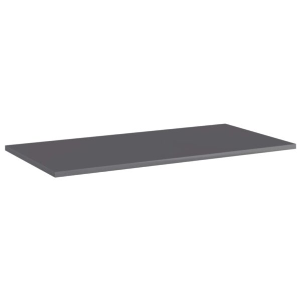 vidaXL Bookshelf Boards 4 pcs High Gloss Gray 31.5"x15.7"x0.6" Engineered Wood - Image 2