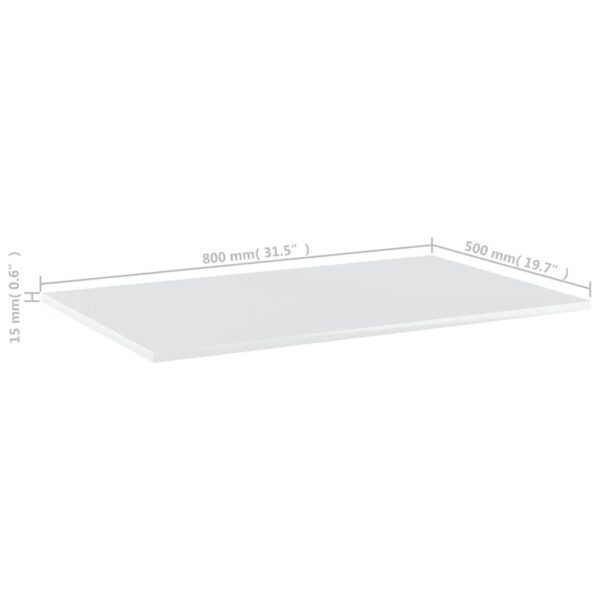 vidaXL Bookshelf Boards 4 pcs High Gloss White 31.5"x19.7"x0.6" Engineered Wood - Image 5