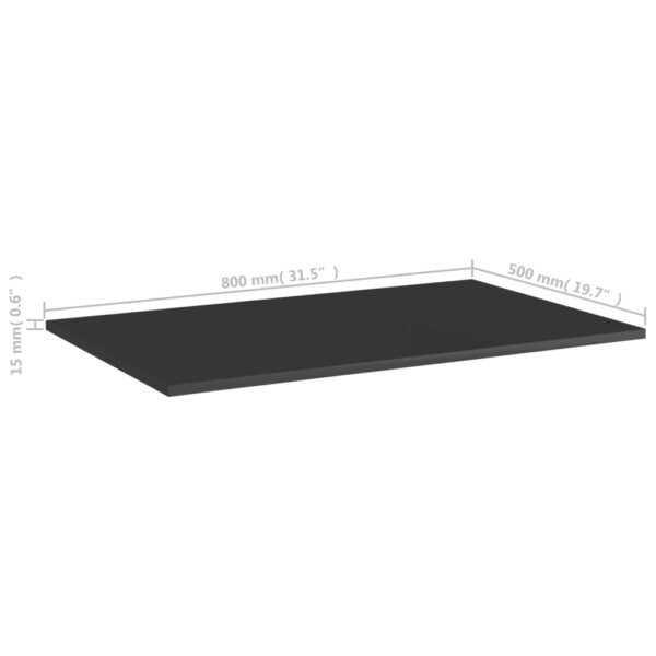 vidaXL Bookshelf Boards 4 pcs High Gloss Black 31.5"x19.7"x0.6" Engineered Wood - Image 5