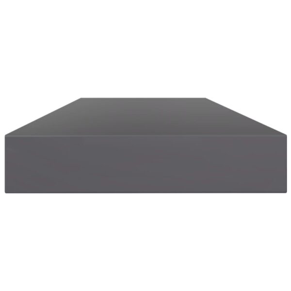 vidaXL Bookshelf Boards 4 pcs High Gloss Gray 39.4"x3.9"x0.6" Engineered Wood - Image 3