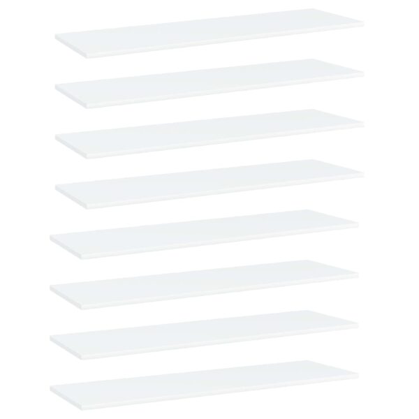 vidaXL Bookshelf Boards 8 pcs White 39.4"x11.8"x0.6" Engineered Wood