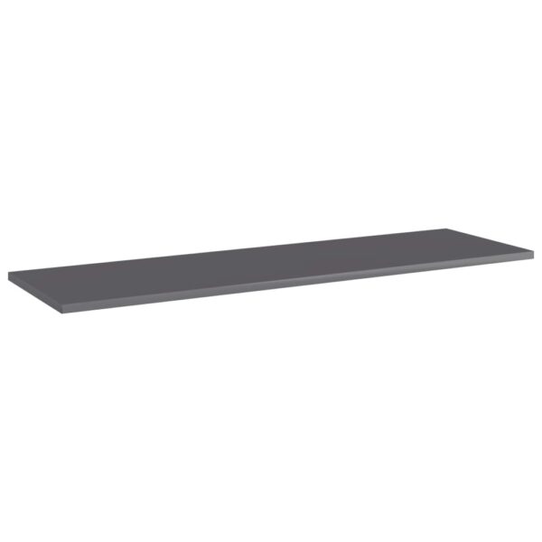 vidaXL Bookshelf Boards 4 pcs High Gloss Gray 39.4"x11.8"x0.6" Engineered Wood - Image 2