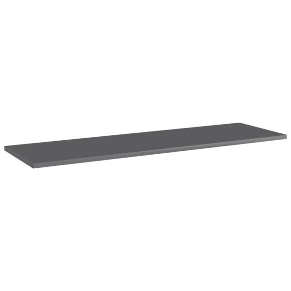 vidaXL Bookshelf Boards 8 pcs High Gloss Gray 39.4"x11.8"x0.6" Engineered Wood - Image 2