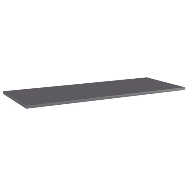 vidaXL Bookshelf Boards 4 pcs High Gloss Gray 39.4"x15.7"x0.6" Engineered Wood - Image 2