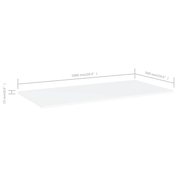 vidaXL Bookshelf Boards 4 pcs White 39.4"x19.7"x0.6" Engineered Wood - Image 5