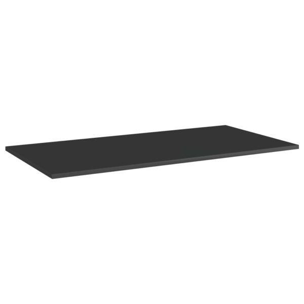 vidaXL Bookshelf Boards 4 pcs High Gloss Black 39.4"x19.7"x0.6" Engineered Wood - Image 2