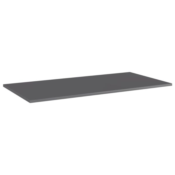 vidaXL Bookshelf Boards 4 pcs High Gloss Gray 39.4"x19.7"x0.6" Engineered Wood - Image 2