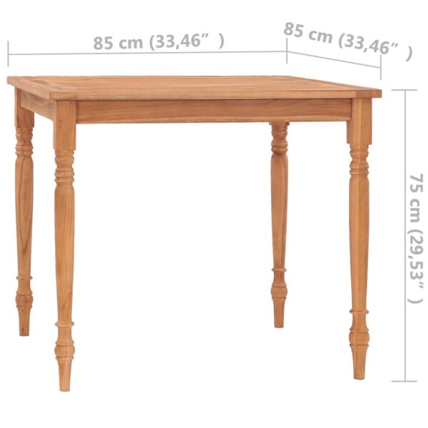 vidaXL Batavia Table 33.5"x33.5"x29.5" Solid Teak Wood - Image 6