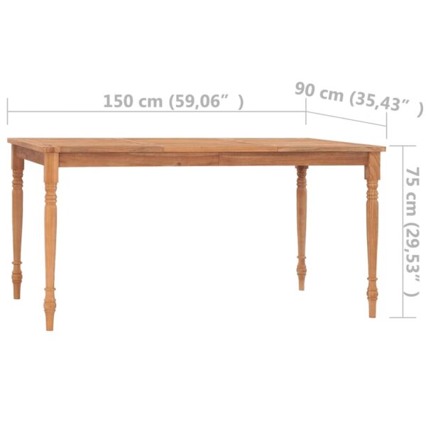 vidaXL Batavia Table 59.1"x35.4"x29.5" Solid Teak Wood - Image 7