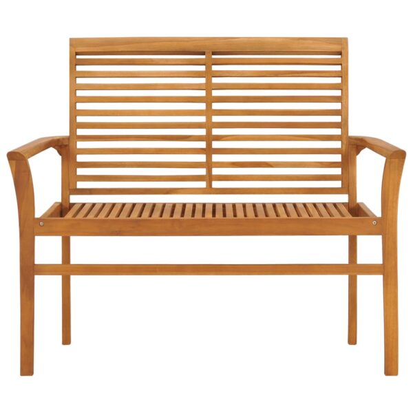 vidaXL Patio Bench with Cream White Cushion 44.1" Solid Teak Wood - Image 3