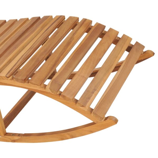 vidaXL Rocking Sun Lounger with Cushion Solid Teak Wood - Image 4