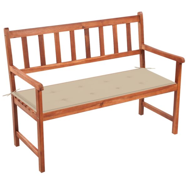 vidaXL Patio Bench with Cushion 47.2" Solid Acacia Wood