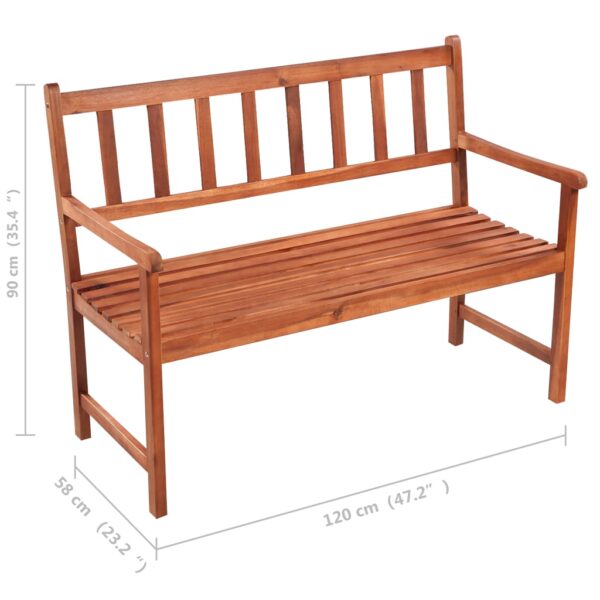 vidaXL Patio Bench with Cushion 47.2" Solid Acacia Wood - Image 8