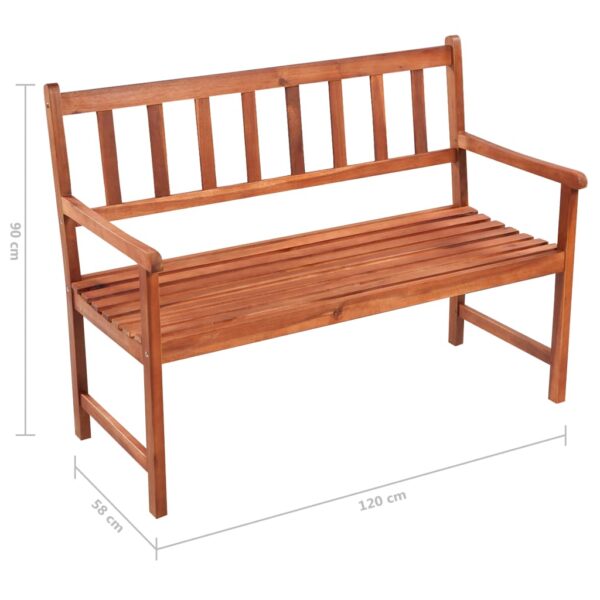 vidaXL Patio Bench with Cushion 47.2'' Solid Acacia Wood - Image 9