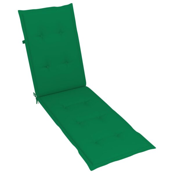 vidaXL Patio Deck Chair with Footrest and Cushion Solid Acacia Wood - Image 7